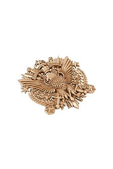 Oxidised Antique Gold Imperial Eagle Emblem Brooch