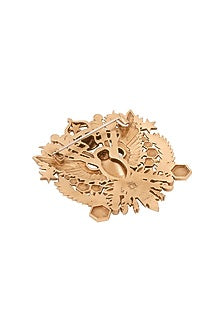 Oxidised Antique Gold Imperial Eagle Emblem Brooch