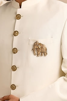 Oxidised Antique Gold Royal Maharaja Elephant Brooch
