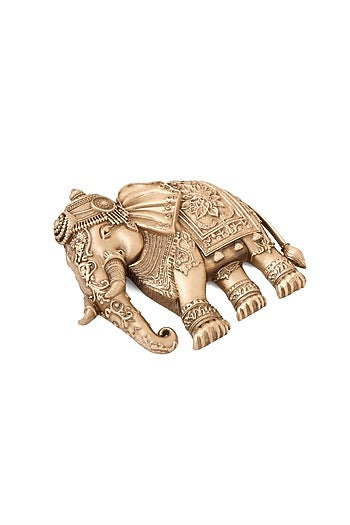 Oxidised Antique Gold Royal Maharaja Elephant Brooch
