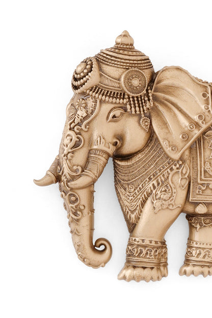 Oxidised Antique Gold Royal Maharaja Elephant Brooch