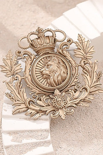 Oxidised Antique Gold Imperial Guardian Brooch