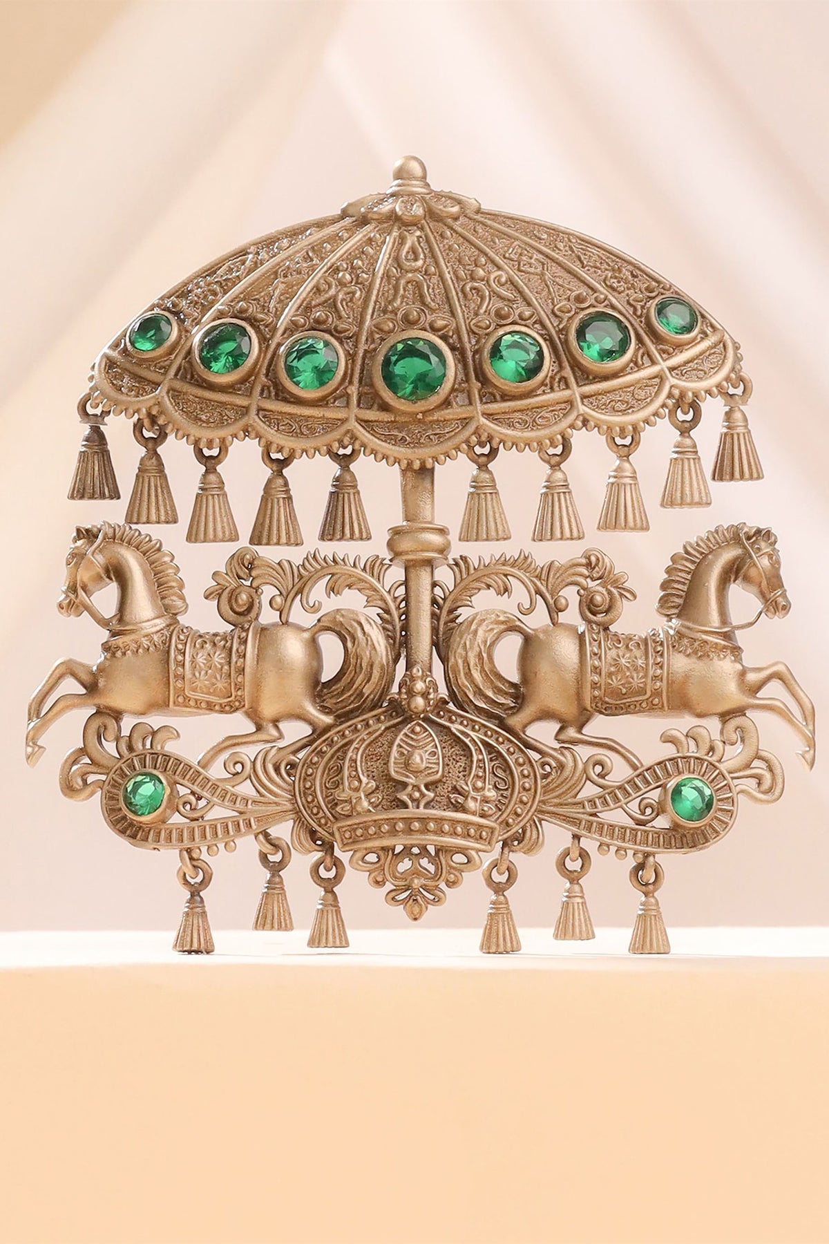 Oxidised Antique Gold Imperial Carousel Brooch