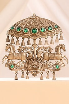 Oxidised Antique Gold Imperial Carousel Brooch