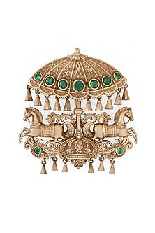 Oxidised Antique Gold Imperial Carousel Brooch