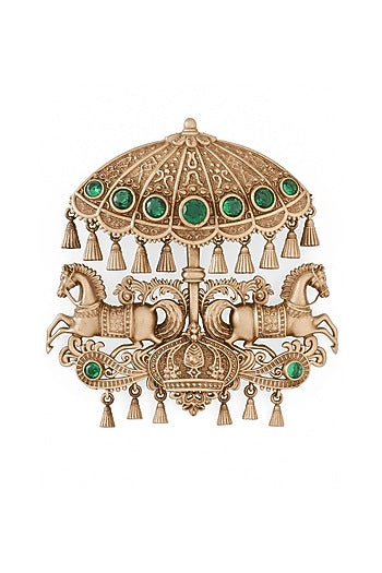 Oxidised Antique Gold Imperial Carousel Brooch