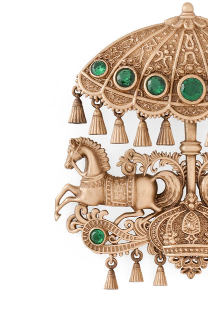 Oxidised Antique Gold Imperial Carousel Brooch