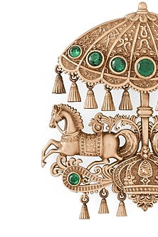 Oxidised Antique Gold Imperial Carousel Brooch