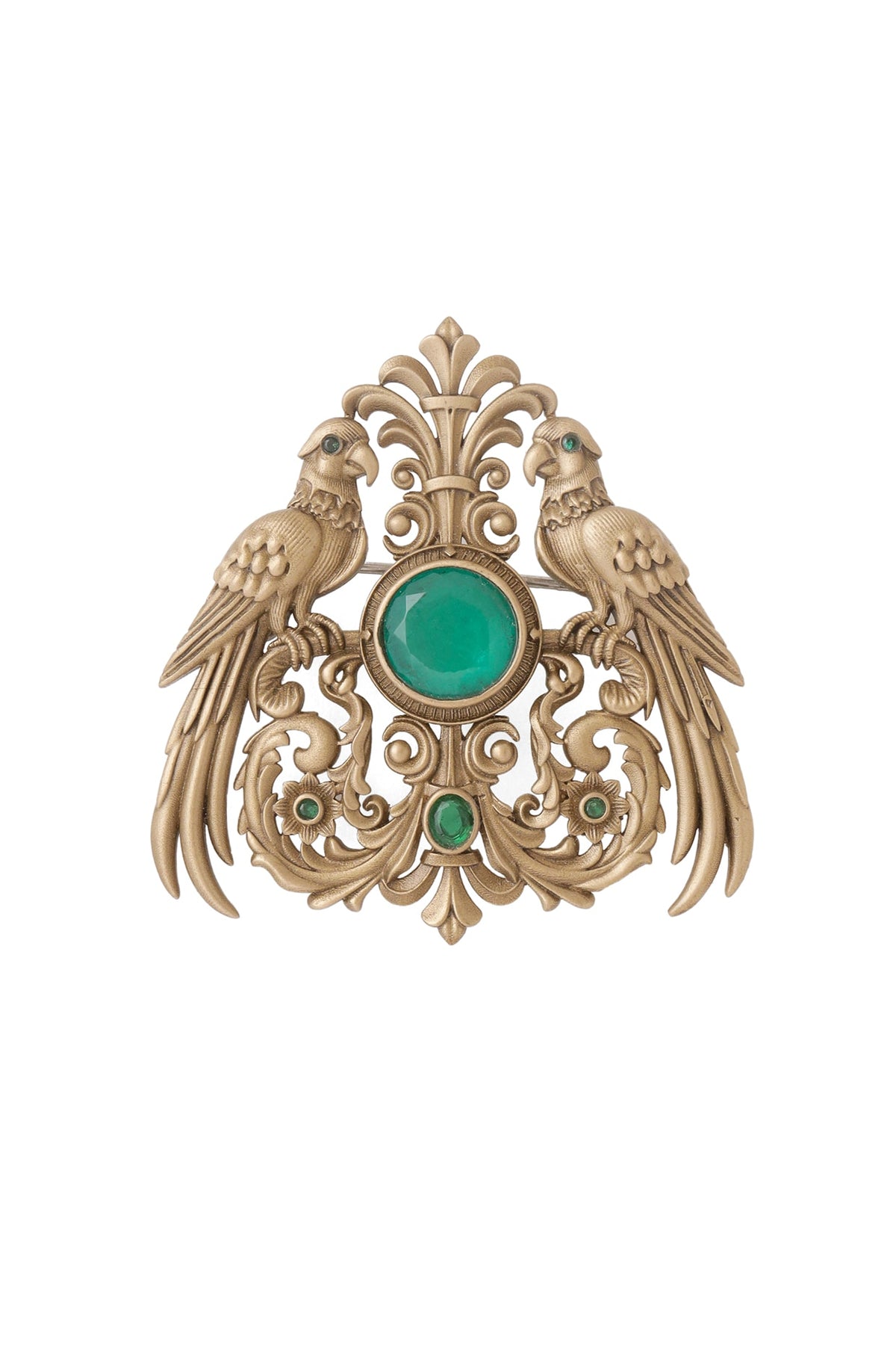 Oxidised Antique Gold Brass Brooch