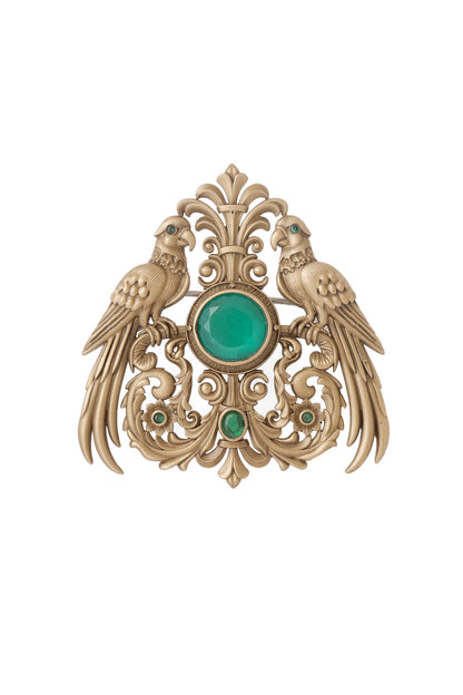 Oxidised Antique Gold Brass Brooch