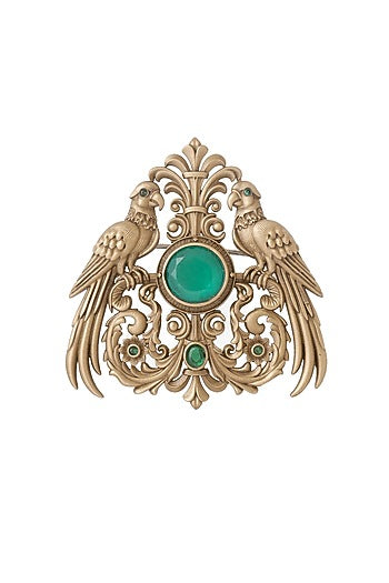 Oxidised Antique Gold Brass Brooch