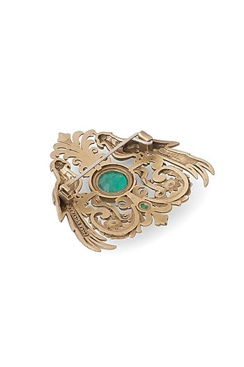 Oxidised Antique Gold Brass Brooch