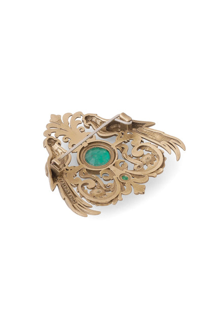 Oxidised Antique Gold Brass Brooch