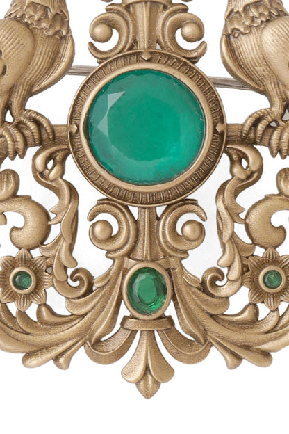 Oxidised Antique Gold Brass Brooch