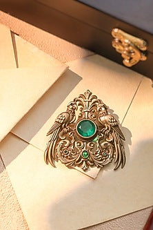 Oxidised Antique Gold Brass Brooch