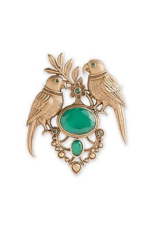 Oxidised Antique Gold Finish Brass Brooch