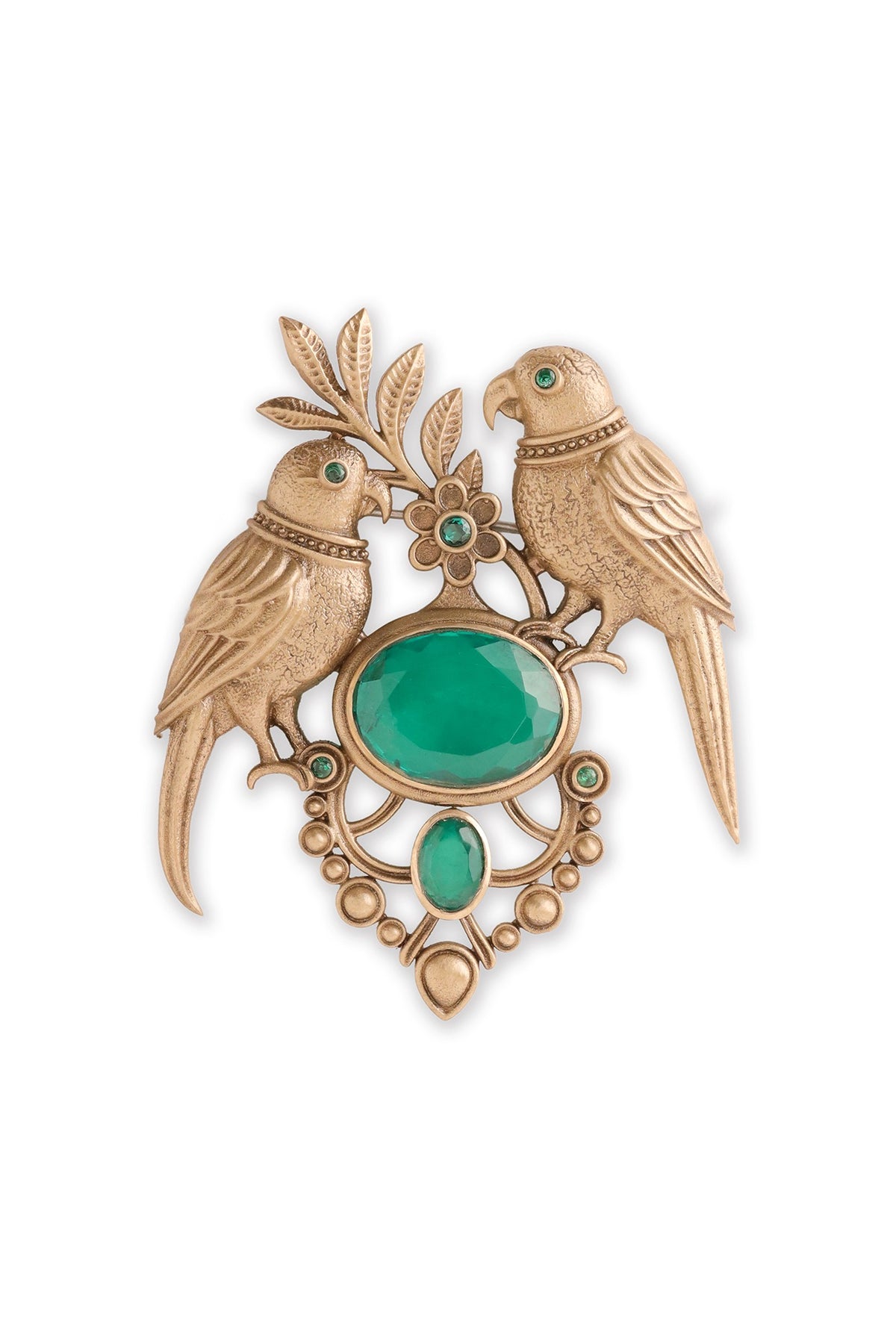 Oxidised Antique Gold Finish Brass Brooch