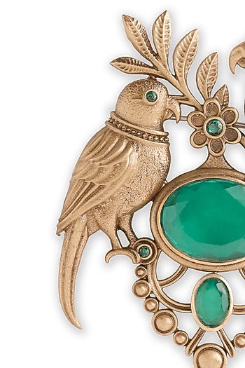 Oxidised Antique Gold Finish Brass Brooch