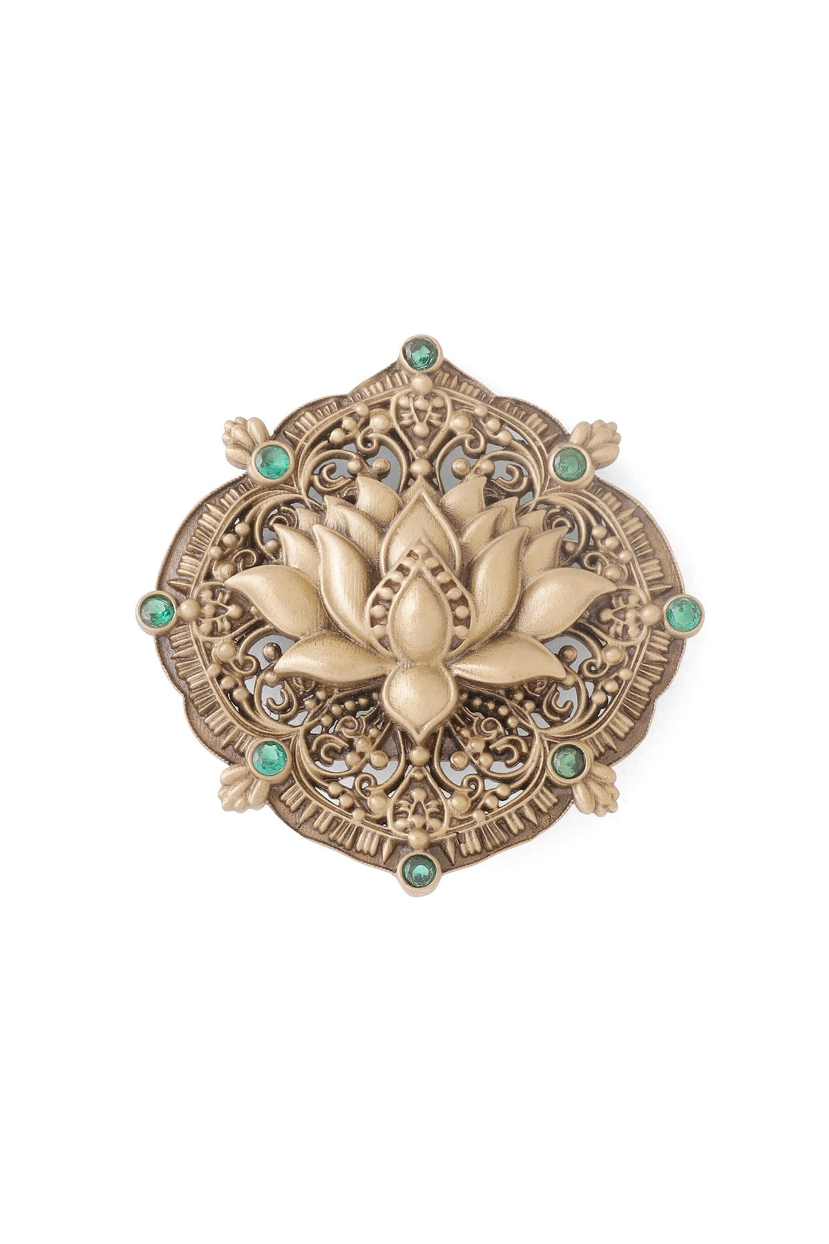 Oxidised Antique Gold Brass Brooch