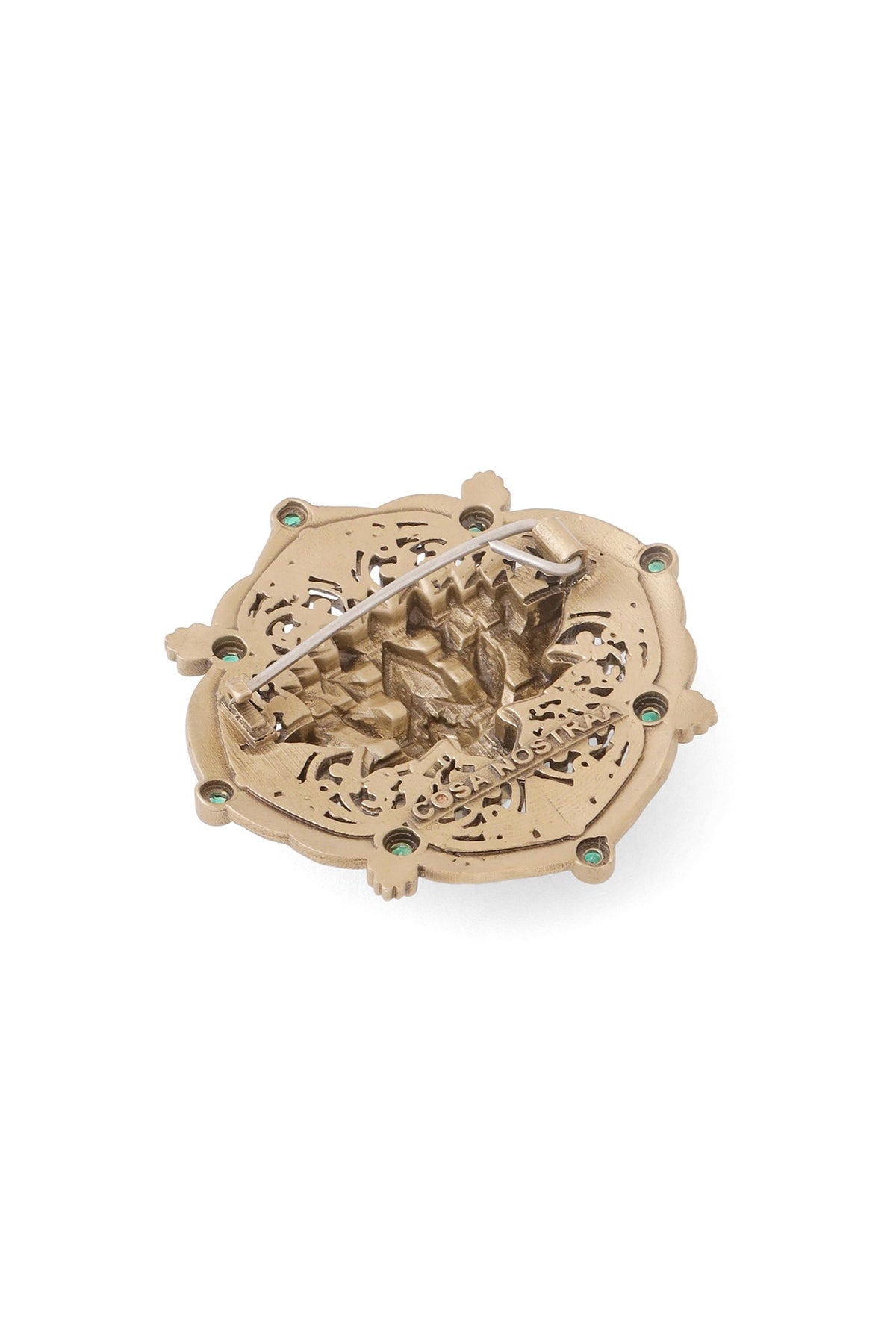 Oxidised Antique Gold Brass Brooch
