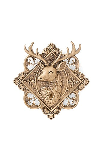 Oxidised Antique Gold Brass Brooch