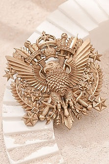 Oxidised Antique Gold Brass Brooch
