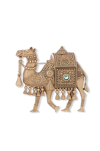 Oxidised Antique Gold Brass Brooch