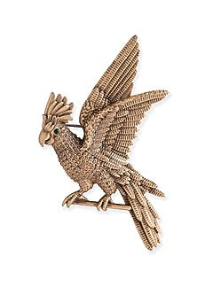 Oxidised Antique Gold Finish Brass Brooch