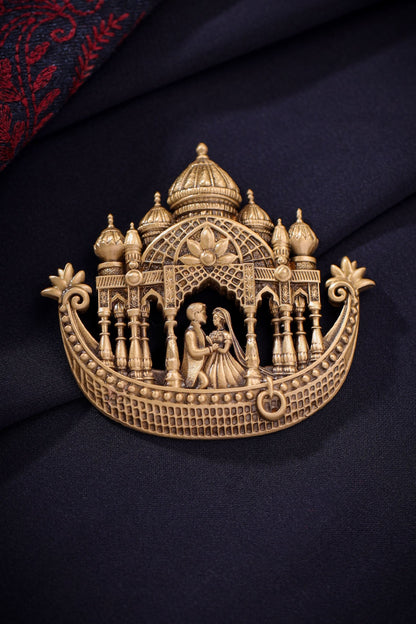Oxidised Antique Gold Brass Brooch