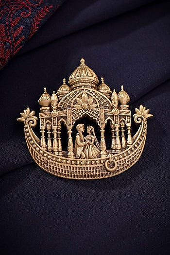 Oxidised Antique Gold Brass Brooch
