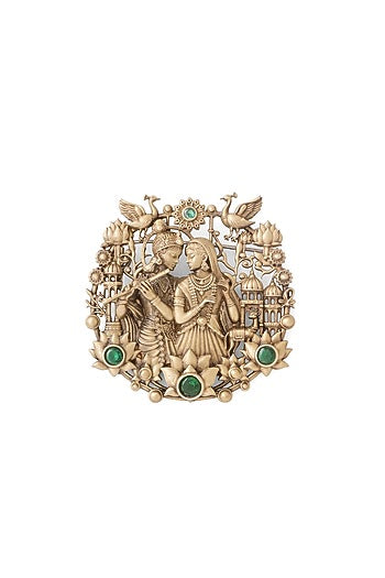 Oxidised Antique Gold Brass Brooch