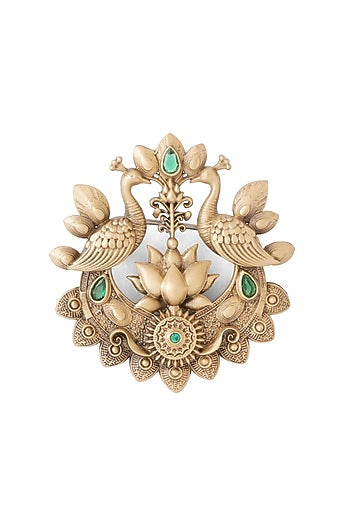 Oxidised Antique Gold Brass Brooch