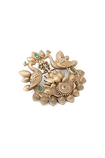Oxidised Antique Gold Brass Brooch