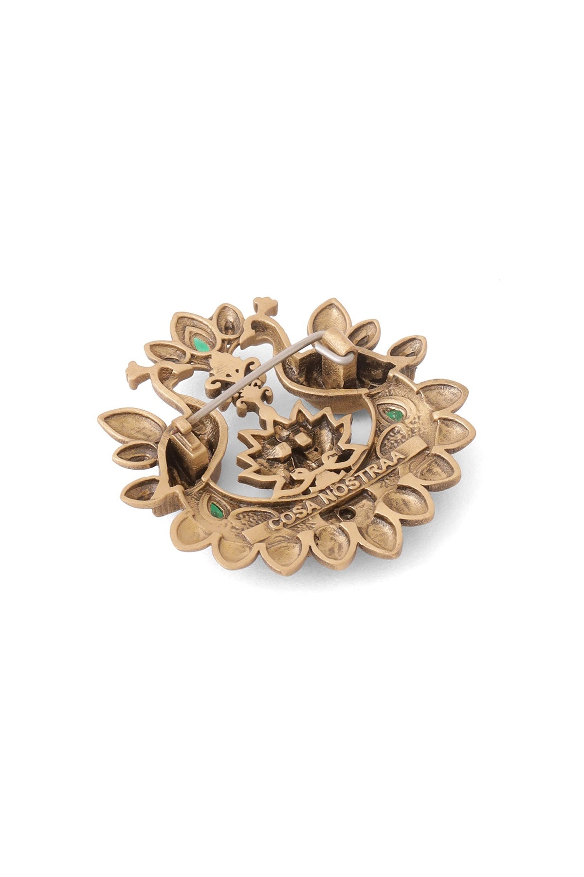Oxidised Antique Gold Brass Brooch