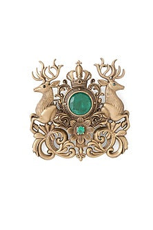 Oxidised Antique Gold Brass Brooch