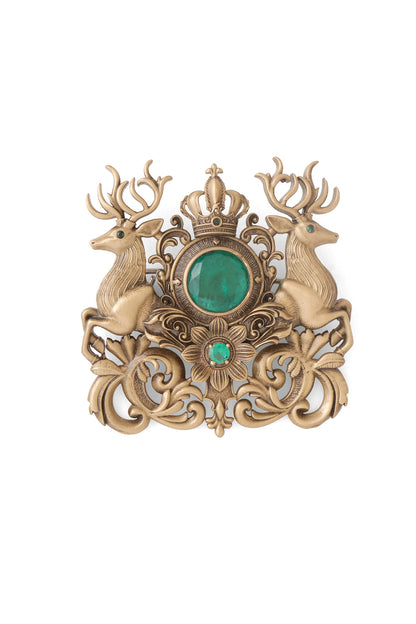 Oxidised Antique Gold Brass Brooch