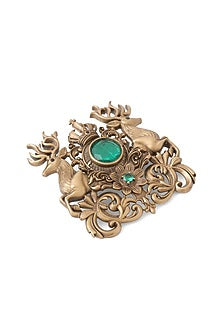 Oxidised Antique Gold Brass Brooch