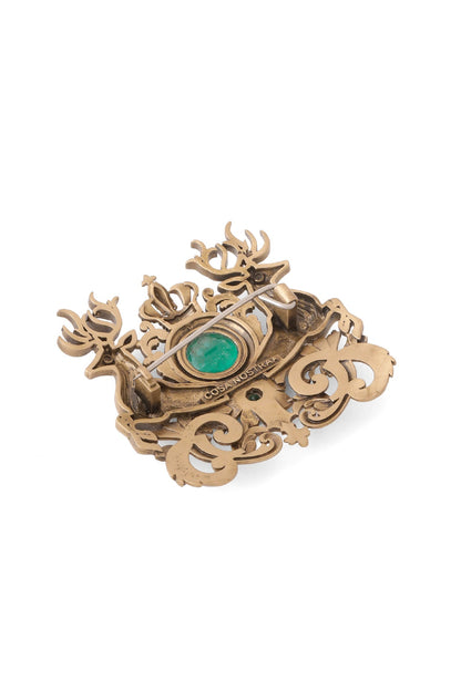 Oxidised Antique Gold Brass Brooch