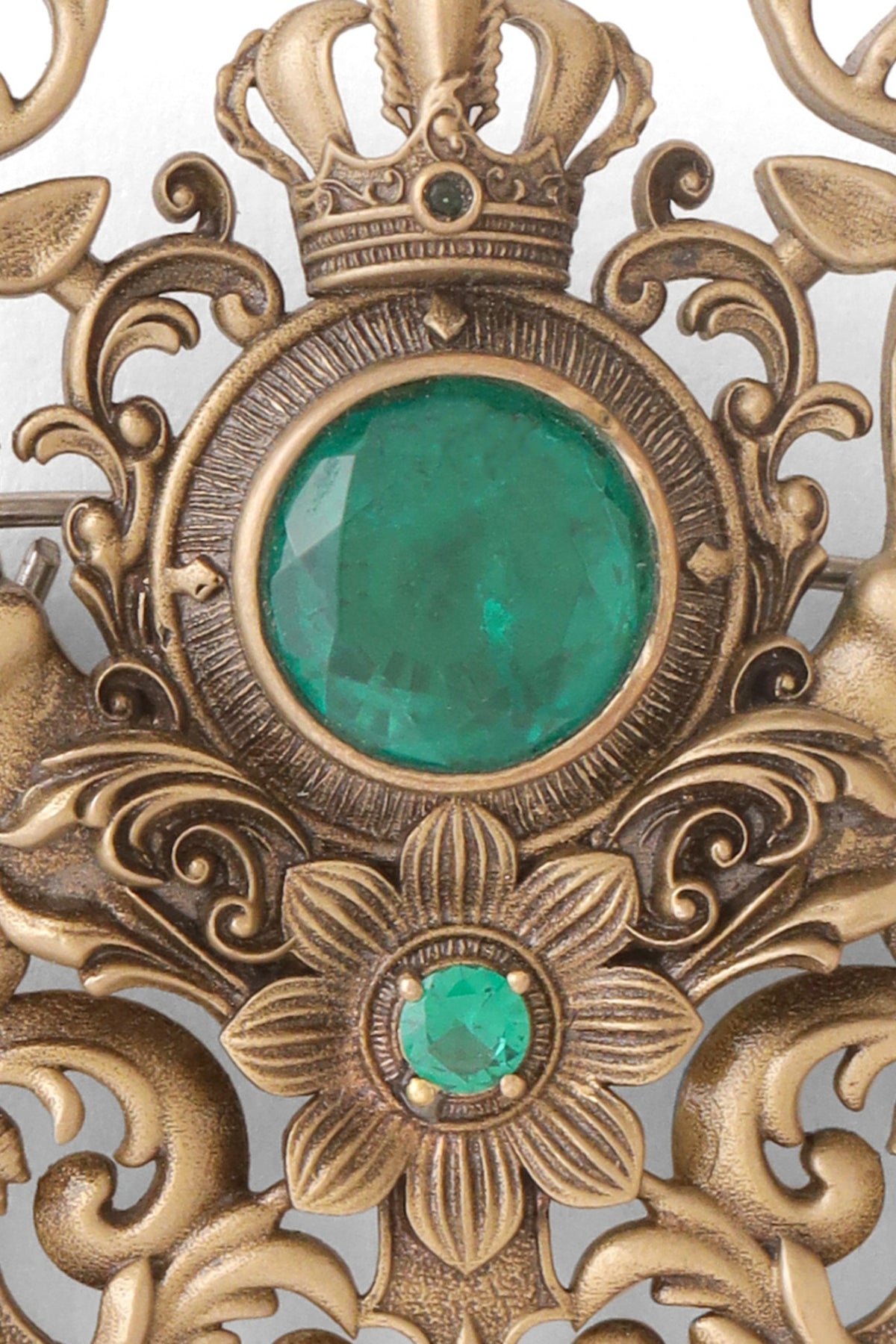 Oxidised Antique Gold Brass Brooch