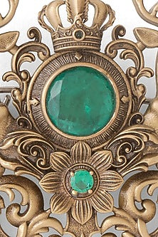 Oxidised Antique Gold Brass Brooch