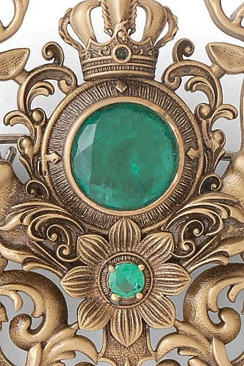 Oxidised Antique Gold Brass Brooch