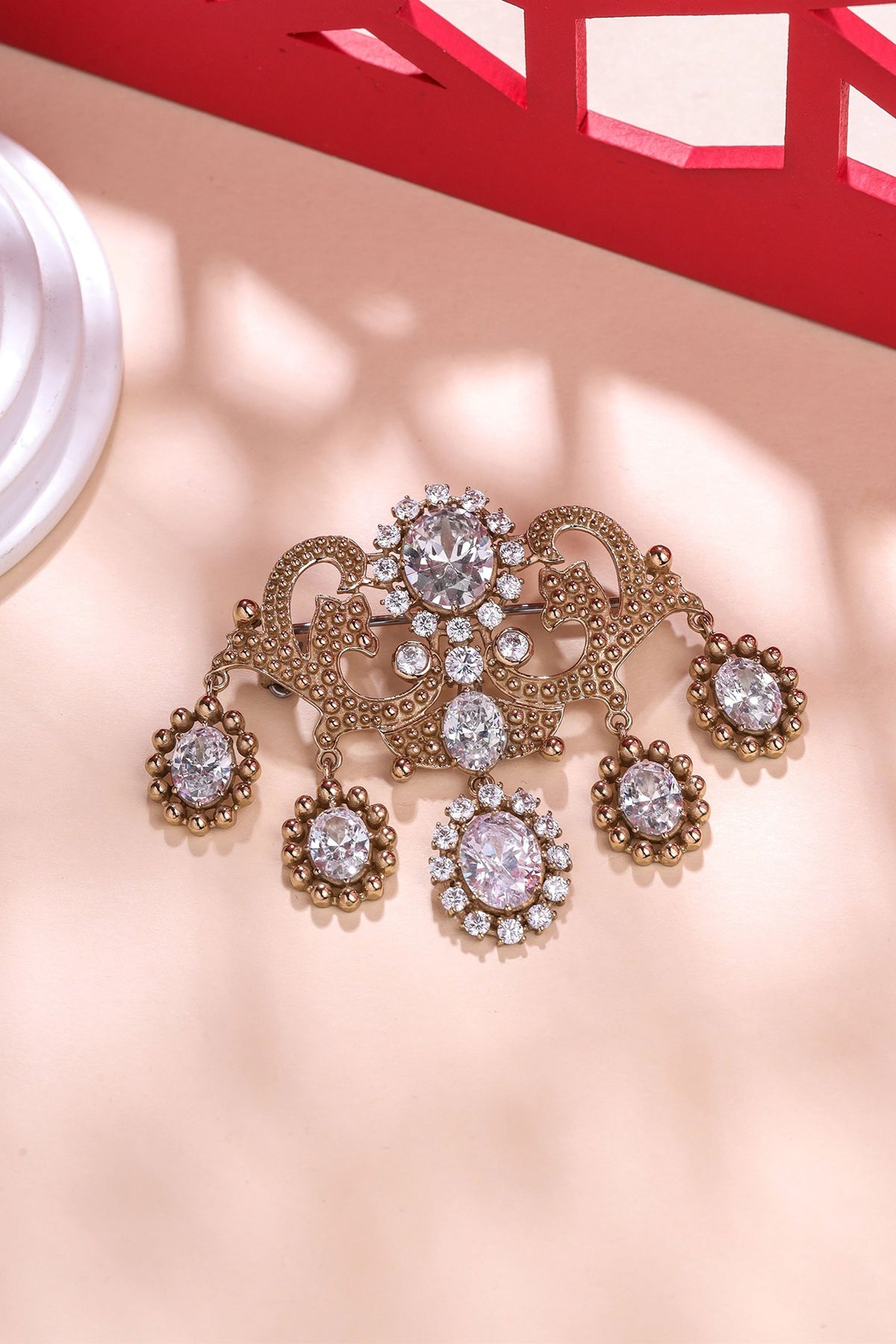 Gold Brass Brooch