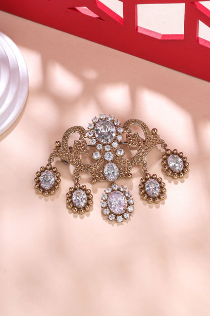 Gold Brass Brooch