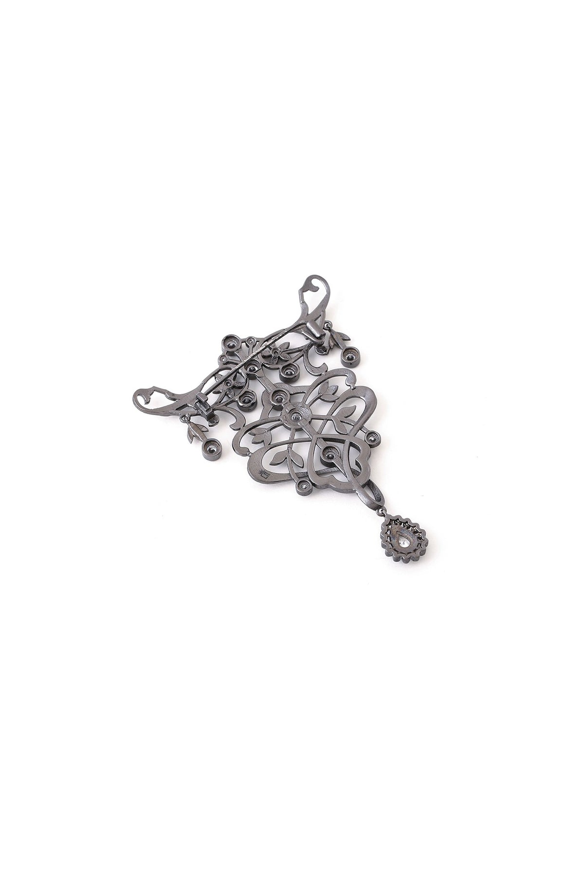 Grey Brass Brooch