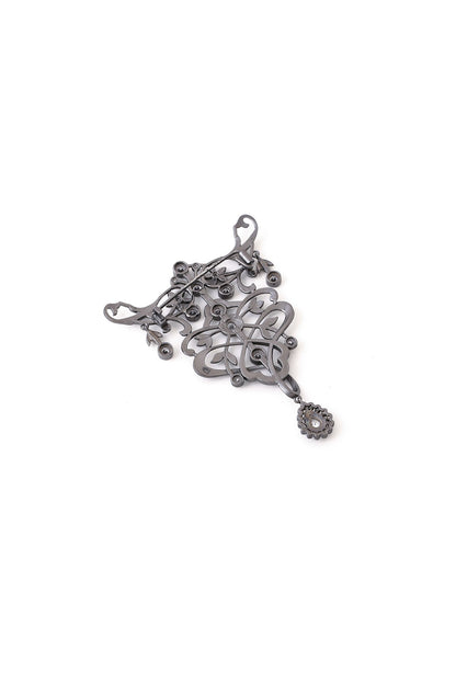 Grey Brass Brooch
