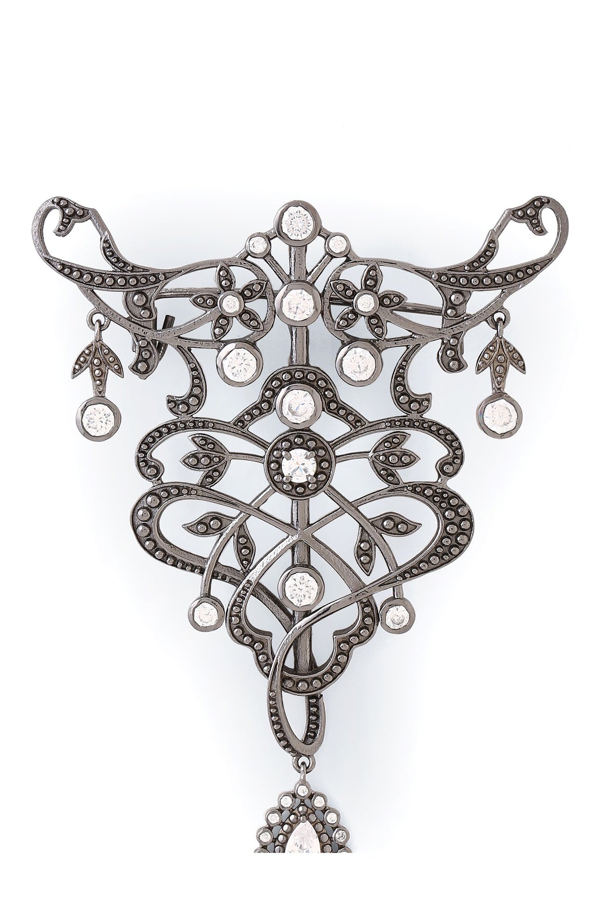 Grey Brass Brooch