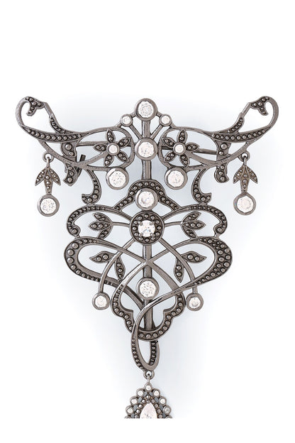 Grey Brass Brooch
