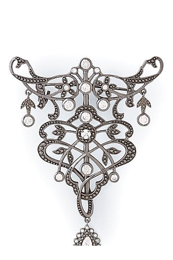 Grey Brass Brooch