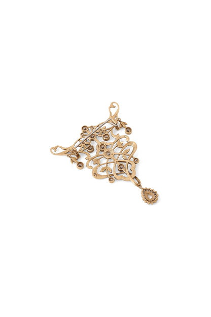 Gold Brass Brooch