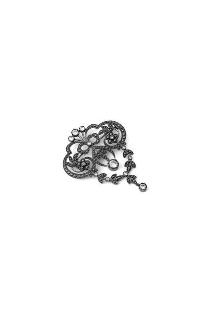 Grey Brass Brooch